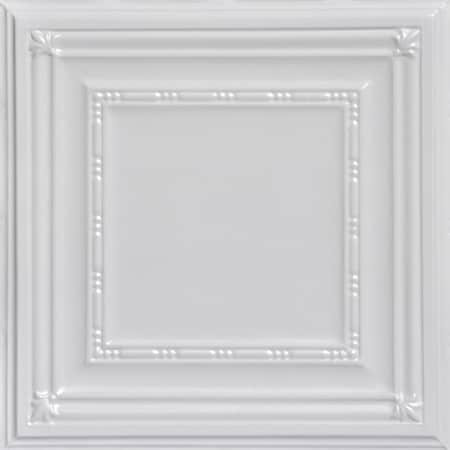 Eyelet 2 Ft. X 2 Ft.  Faux Tin Lay-in Ceiling Tile In White (48 Sq. Ft./case), 12PK